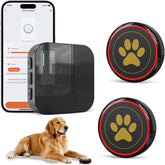 ChunHee WiFi Dog Bells to Go Outside,Dog Door Bell for Dogs to Ring to Go Outside,Bells for Dog Training to Go Outside,Black Dog Bell with Adjustable Volume,1 Receivers & 2 Dog Buttons CallToU