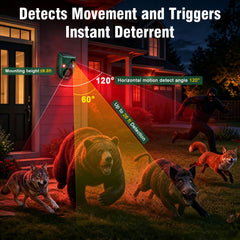 ChunHee Solar Outdoor Motion Sensor Alarm with Dog Barking Alarm Sound, Support Recording and Adjustable Volume, 130db Loud Noise Maker 3 Work Modes Strobe Light for Home, Villa, Farm, Barn 4pack