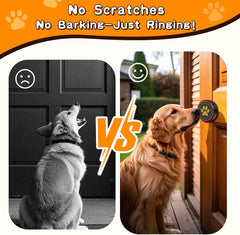 ChunHee WiFi Dog Bells to Go Outside,Dog Door Bell for Dogs to Ring to Go Outside,Bells for Dog Training to Go Outside,Black Dog Bell with Adjustable Volume,1 Receivers & 2 Dog Buttons CallToU