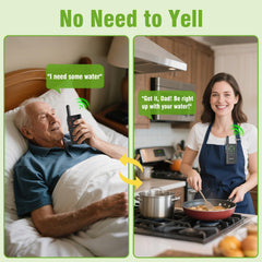 Wireless Intercom System for Home, Hospital, Hotel – 2 Pack Long Range Caregiver Pager with SOS Emergency Alarm, 1.5 Mile Two-Way Communication for Office & Room-to-Room Use