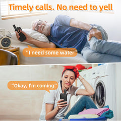 ChunHee Wireless Intercom System for Elderly – Long Range Caregiver Pager with SOS Emergency Alarm, 2-Pack Room to Room Intercoms for Home or Business (1.5 Miles)