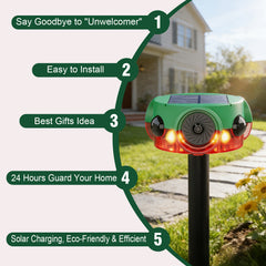ChunHee Outdoor Motion Sensor Alarm, Barking Dog Alarm with 360° Detection, Supports Voice Recording, Adjustable Volume, 120dB Motion Activated Alarm for Home, Garden, Yard, Farm – 4Pack