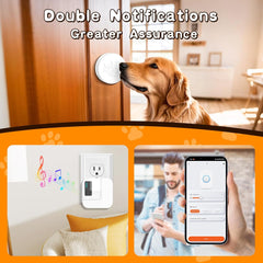 Las campanas para perros Chunhee WIFI TUYA ofrecen un volumen de hasta 110 dB y luces intermitentes: escuche el llamado de su cachorro desde cualquier habitación sin ladridos ni arañazos. 