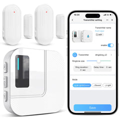 Chunhee WiFi Door & Window Alarm Chime System – App Notifications 2.4GHz Router Connection