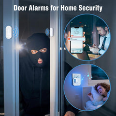 Chunhee WiFi Door & Window Alarm Chime System – App Notifications 2.4GHz Router Connection