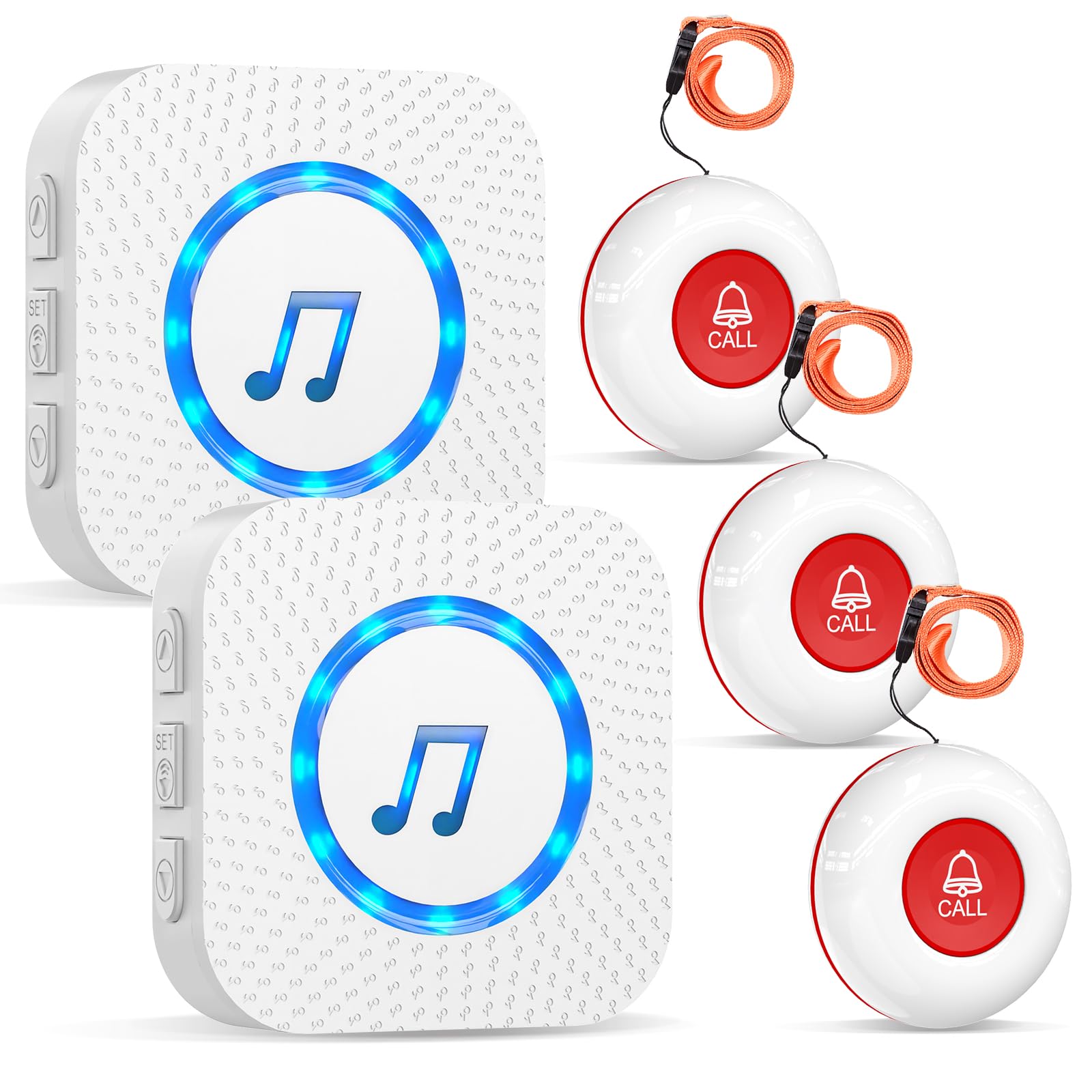 ChunHee Wireless Call Bell for Elderly – 500Ft Panic Button Alarm with Waterproof Transmitters & Plug-in Receivers