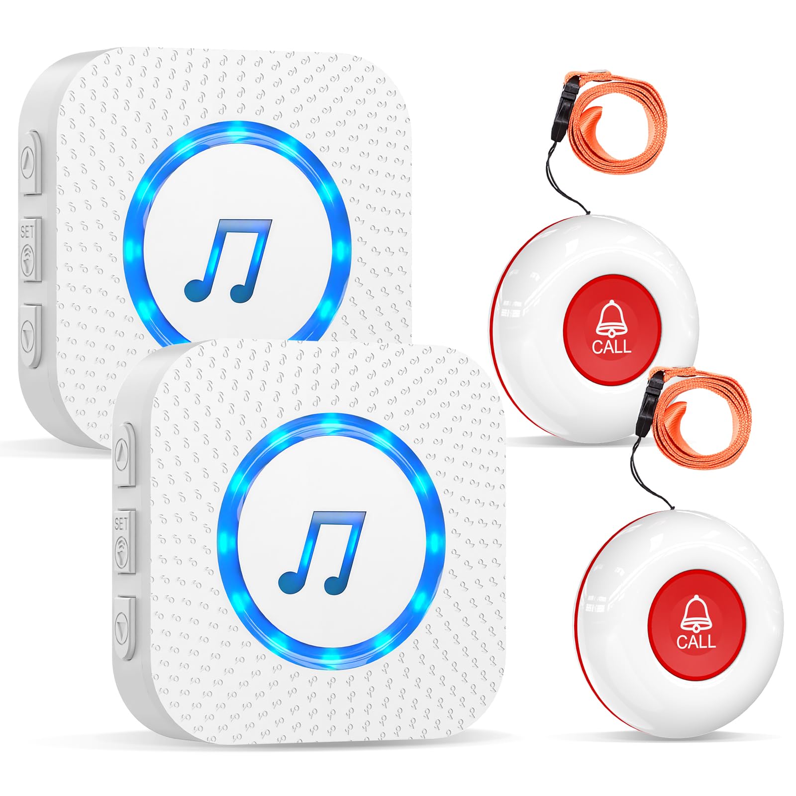 ChunHee Wireless Call Bell for Elderly – 500Ft Panic Button Alarm with Waterproof Transmitters & Plug-in Receivers