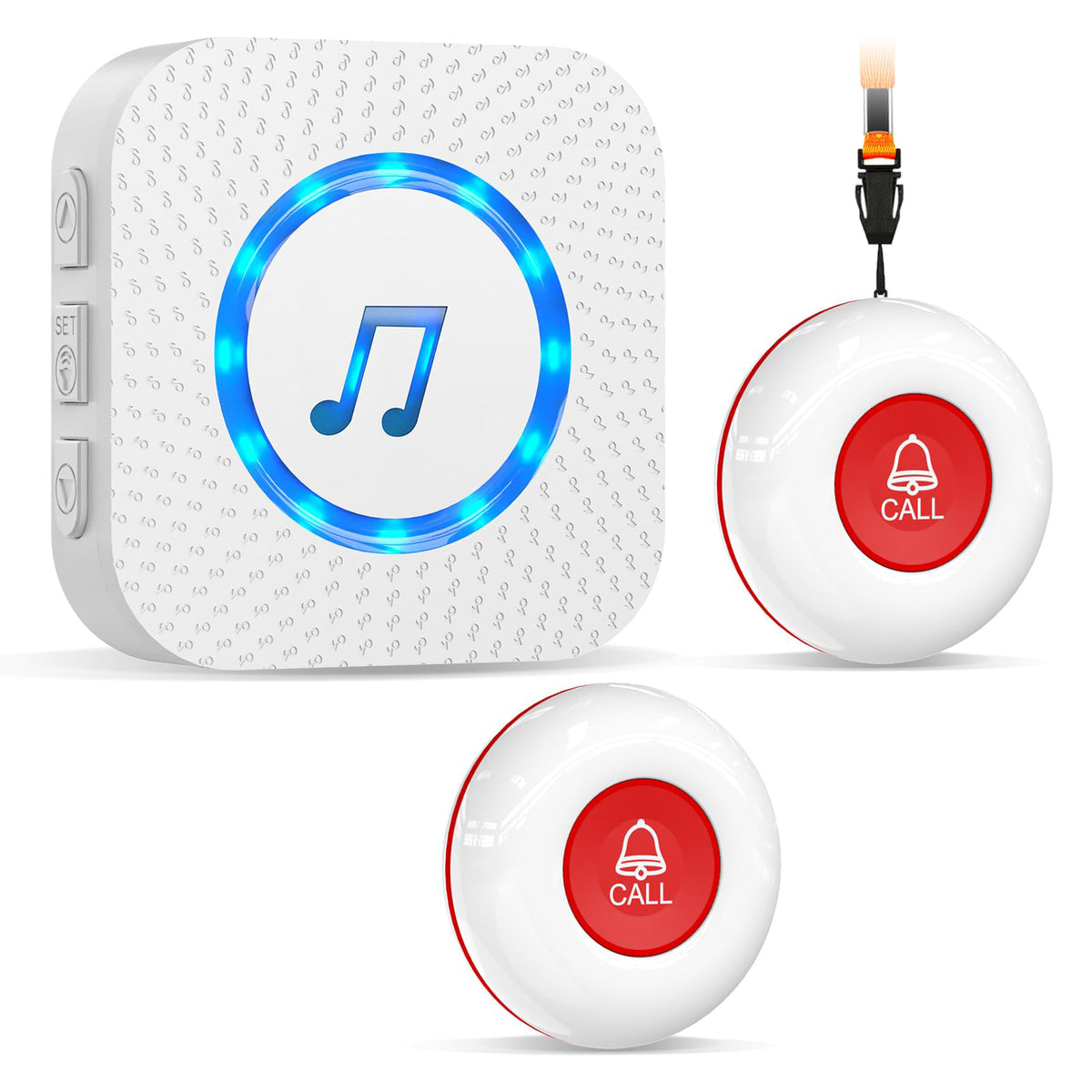 ChunHee Wireless Call Bell for Elderly – 500Ft Panic Button Alarm with Waterproof Transmitters & Plug-in Receivers