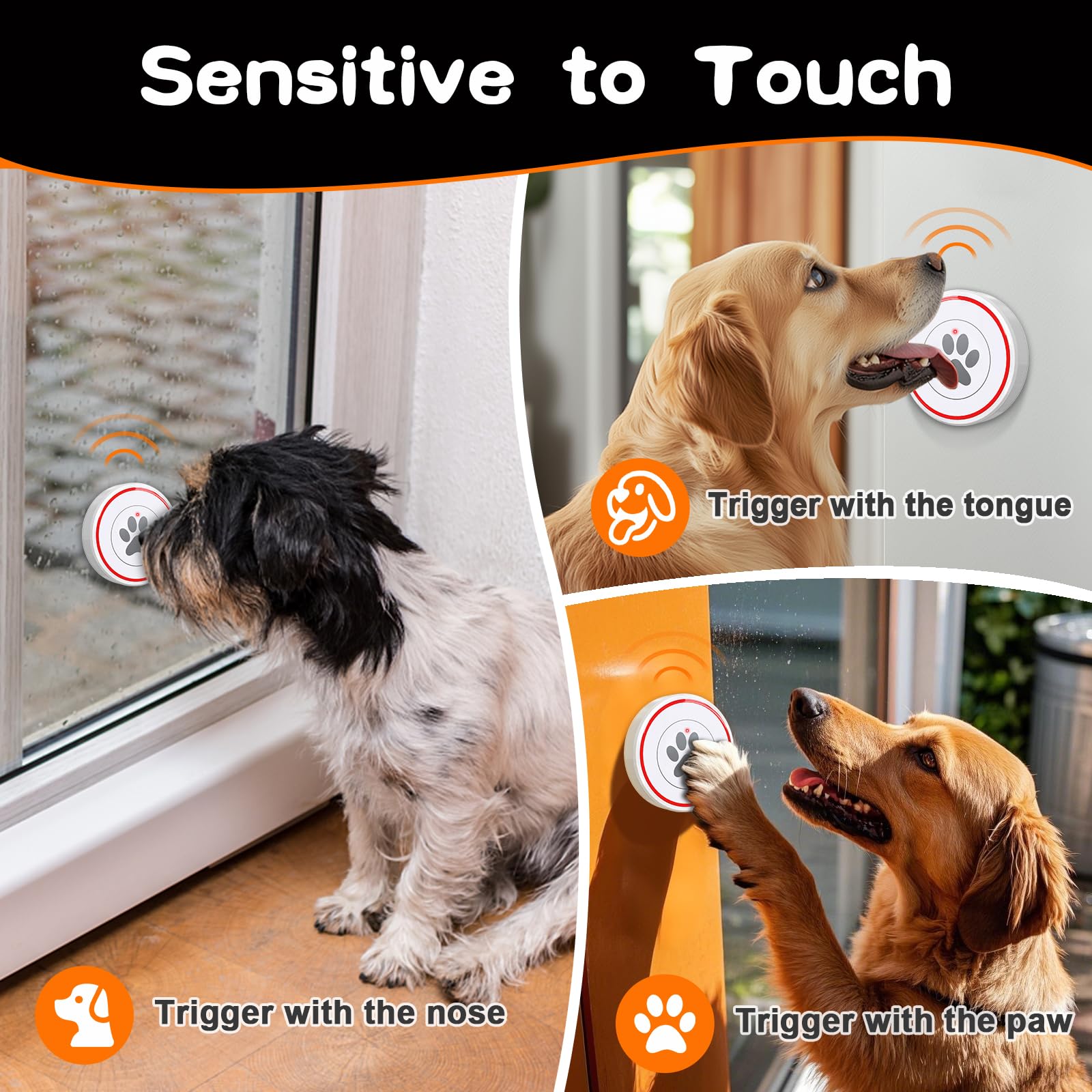 Touch Sensitive Dog Doorbell with Ringtones – ChunHee
